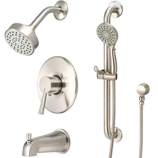 Olympia Single Handle Tub/Shower Trim Set W/Handheld in PVD Brushed Nickel TD-2370-ADA-BN